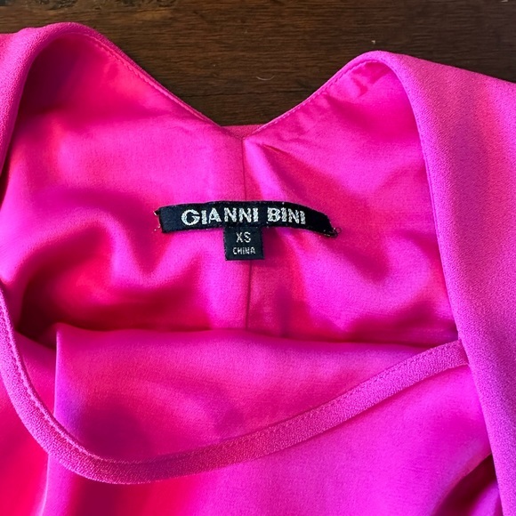 Giani Bini Barbie pink oversized XS mini lined dress‎ flowy sleeves - Picture 7 of 10